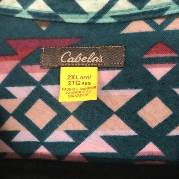 Cabela’s Aztec Button Down Cotton Fleece - Picture 3 of 8